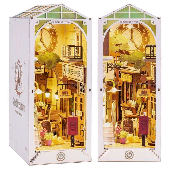 Rolife Diy Book Nook Kit 3D Wooden Puzzle Bookshelf Indert Decor With Led Diy